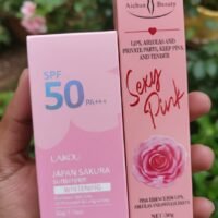 Laikou Japan Sakura Sunscreen (SPF 50) & Aichun Beauty Sexy Pink - Brightening & Protection Combo
