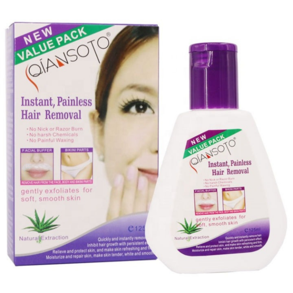 𝐐𝐢𝐚𝐧𝐬𝐨𝐭𝐨 Instant, Painless Hair removal 2 pcs