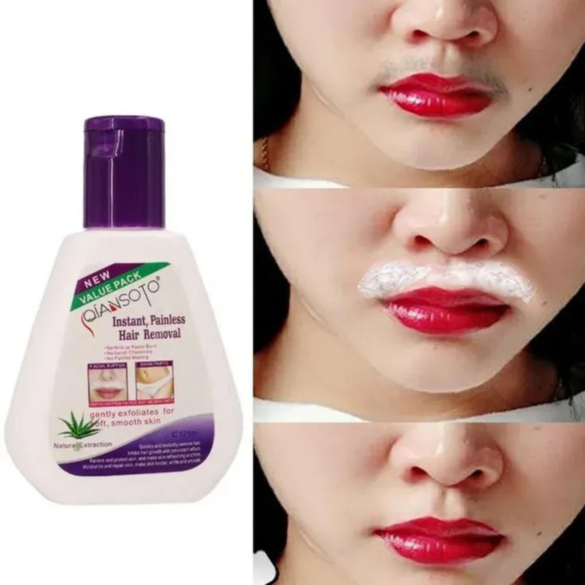 𝐐𝐢𝐚𝐧𝐬𝐨𝐭𝐨 Instant, Painless Hair removal-2 Underarm Glow & Hair Removal Kit